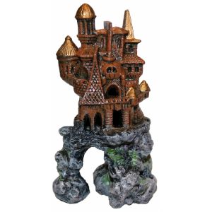 Kultakattoinen linna kalliolla koriste